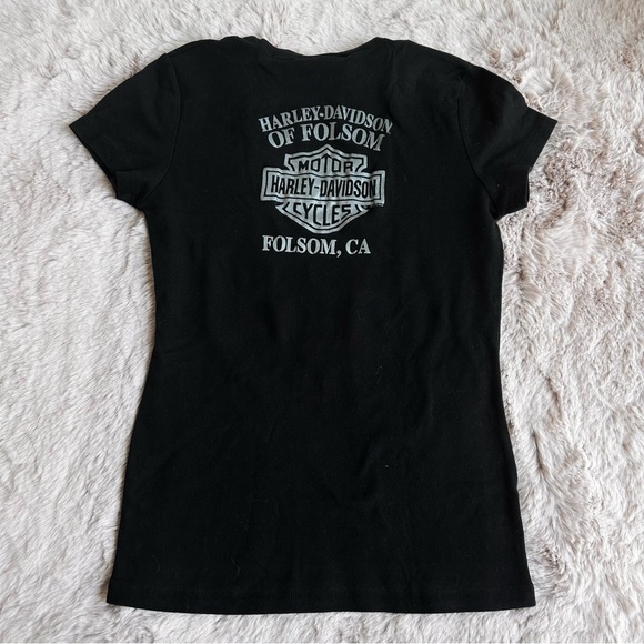 Authentic Harley Davidson Folsom California Graphic Baby Tee - Picture 3 of 4